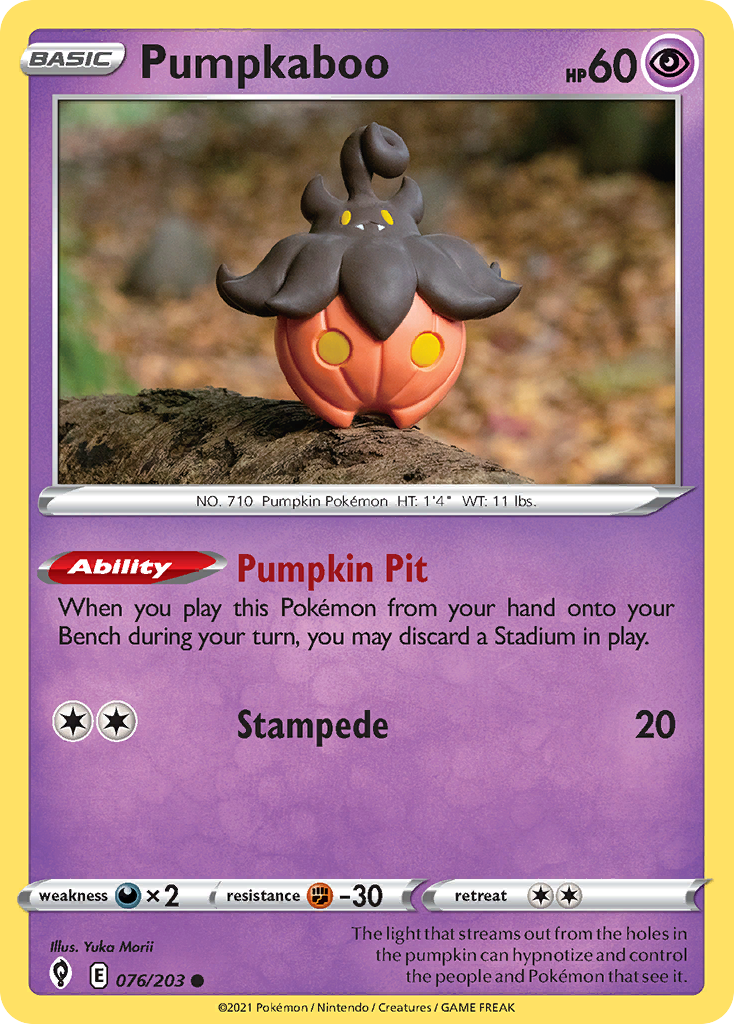 Pumpkaboo 76/203 Evolving Skies English Pokemon card