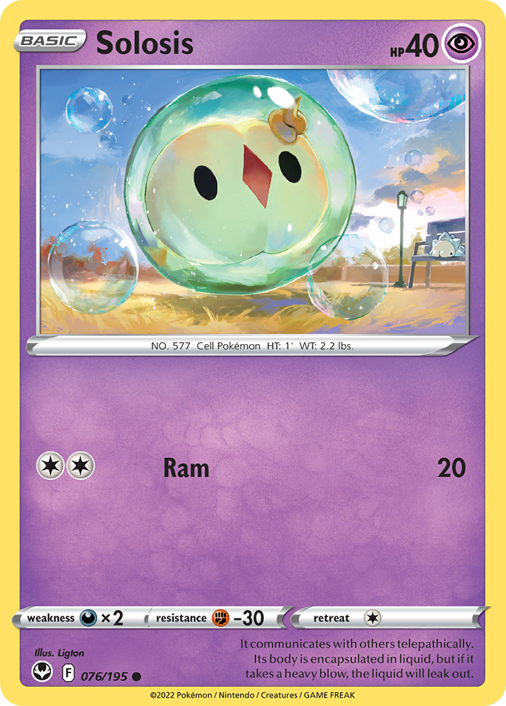 Solosis 76/195 Silver Tempest English Pokémon card