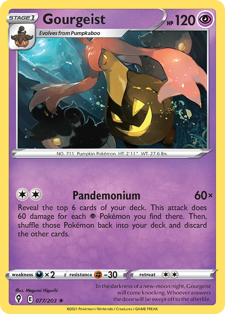 Gourgeist 77/203 Evolving Skies English Pokemon card