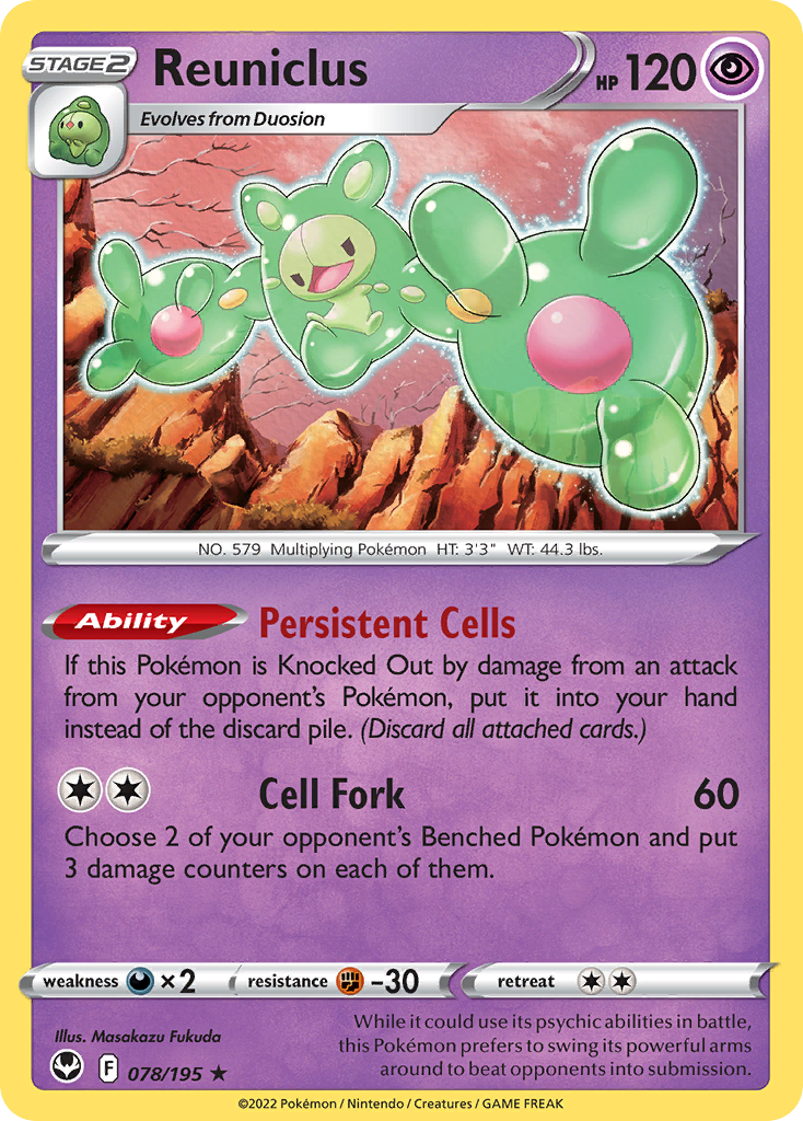 Reuniclus 78/195 Silver Tempest English Pokémon card