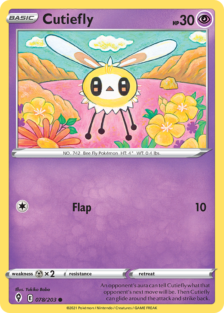 Cutiefly 78/203 Evolving Skies English Pokemon card