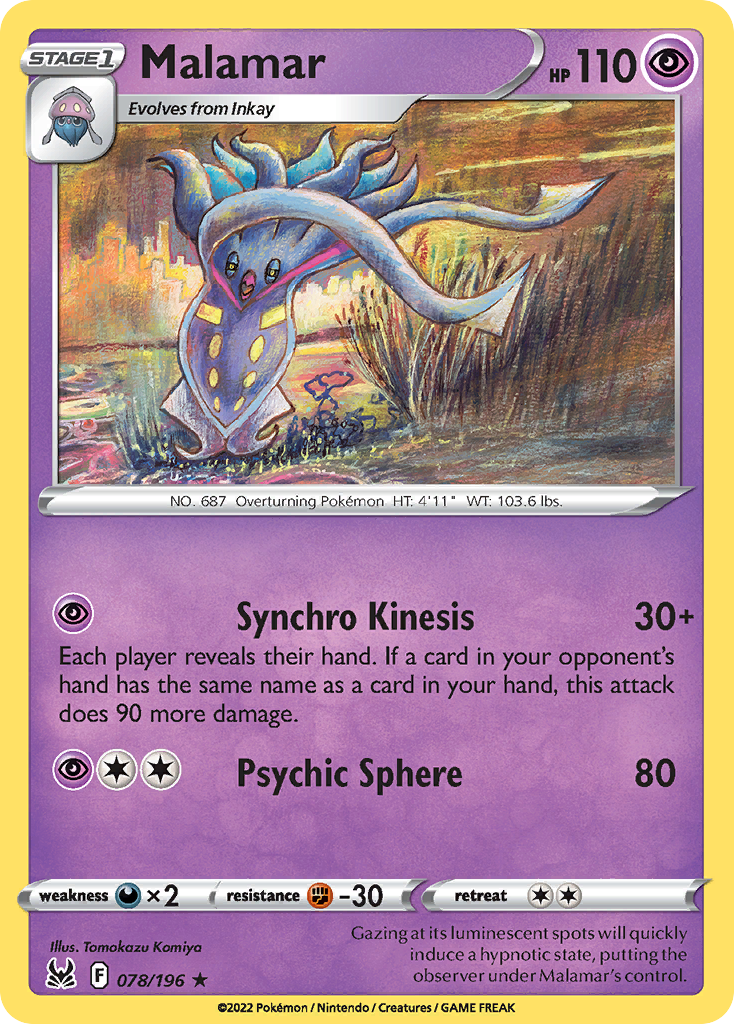 Malamar 78/196 Lost Origin English Pokémon card