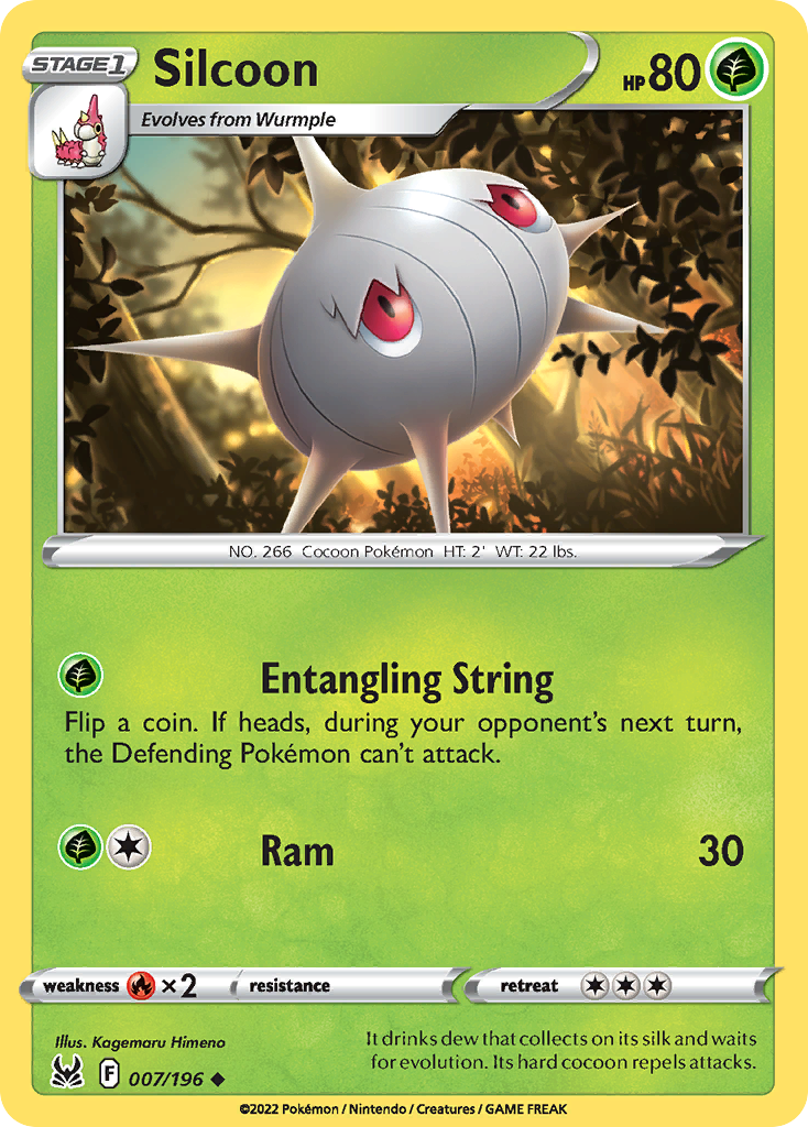 Silcoon 7/196 Lost Origin English Pokémon card