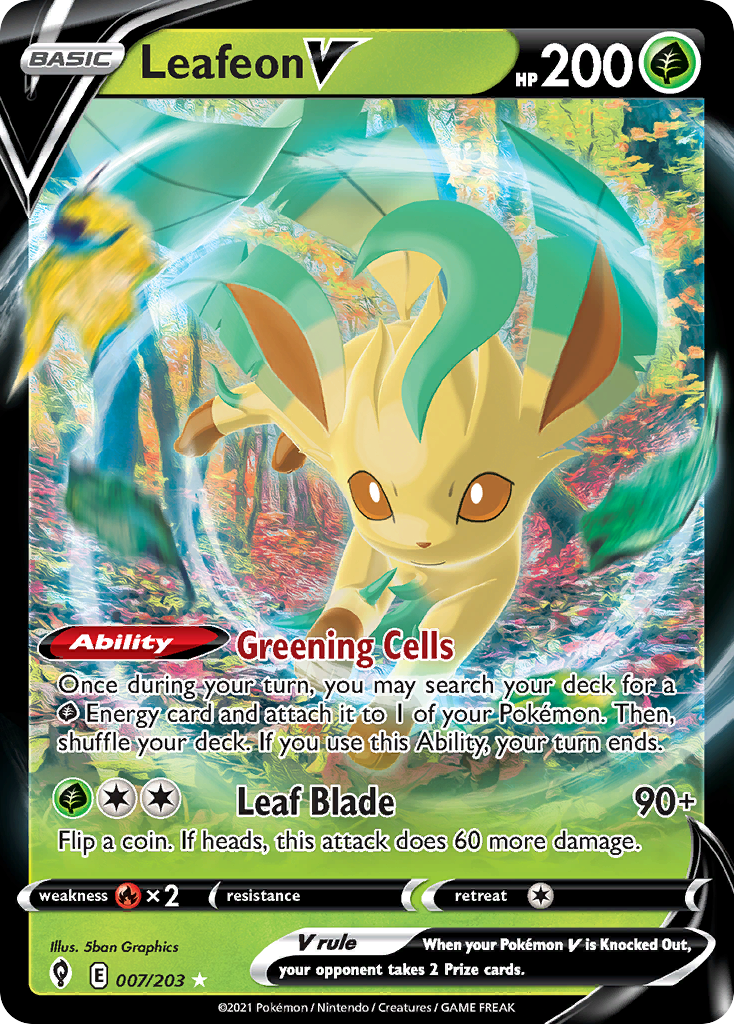 Leafeon V 7/203 Evolving Skies English Pokemon card