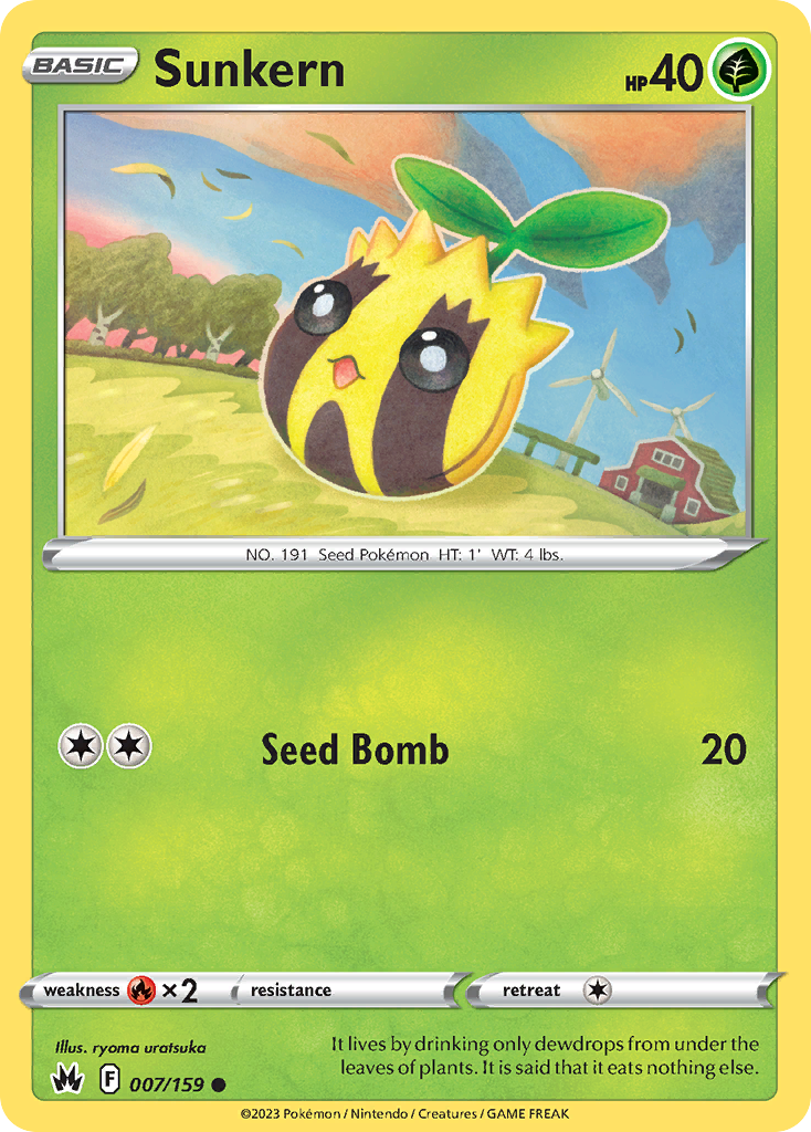 Sunkern 7/159 Crown Zenith English card