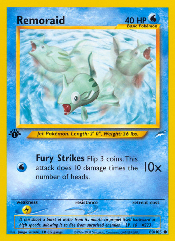 Remoraid 80/105 Neo Destiny English Pokemon card