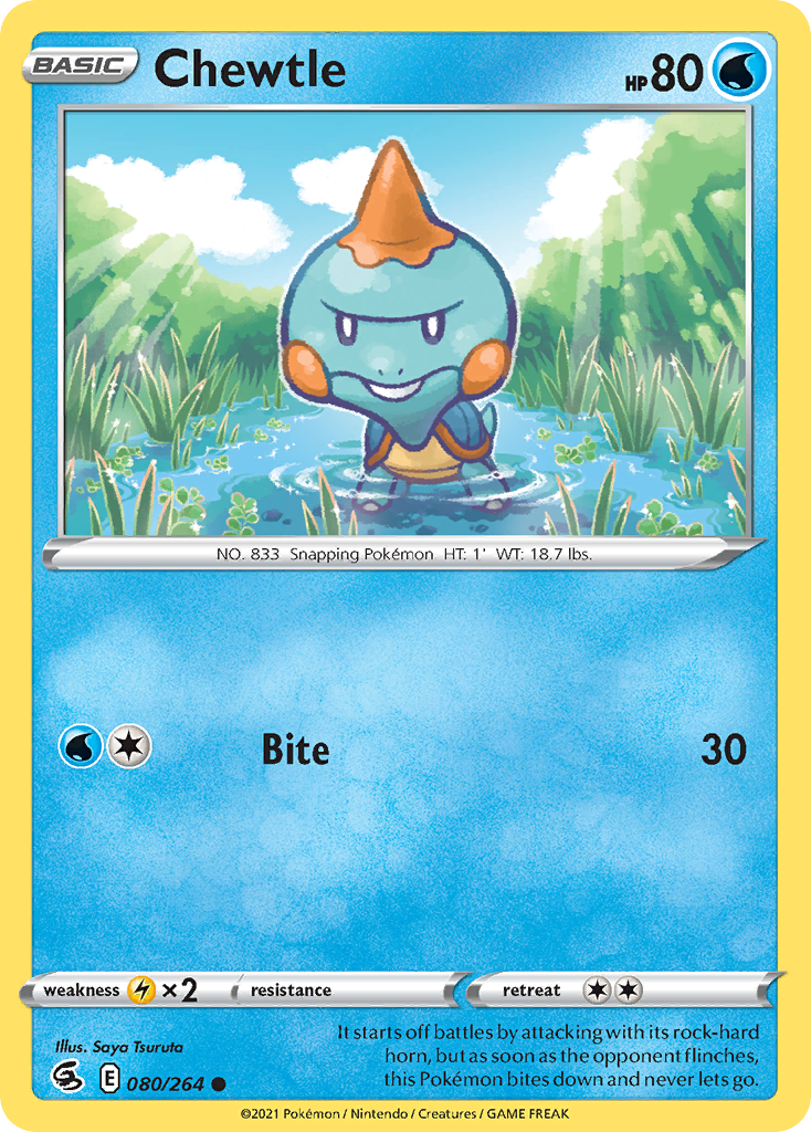 Chewtle 80/264 Fusion Strike English Pokémon card