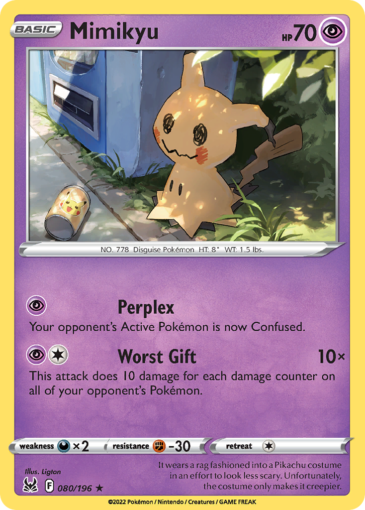 Mimikyu 80/196 Lost Origin English Pokémon card