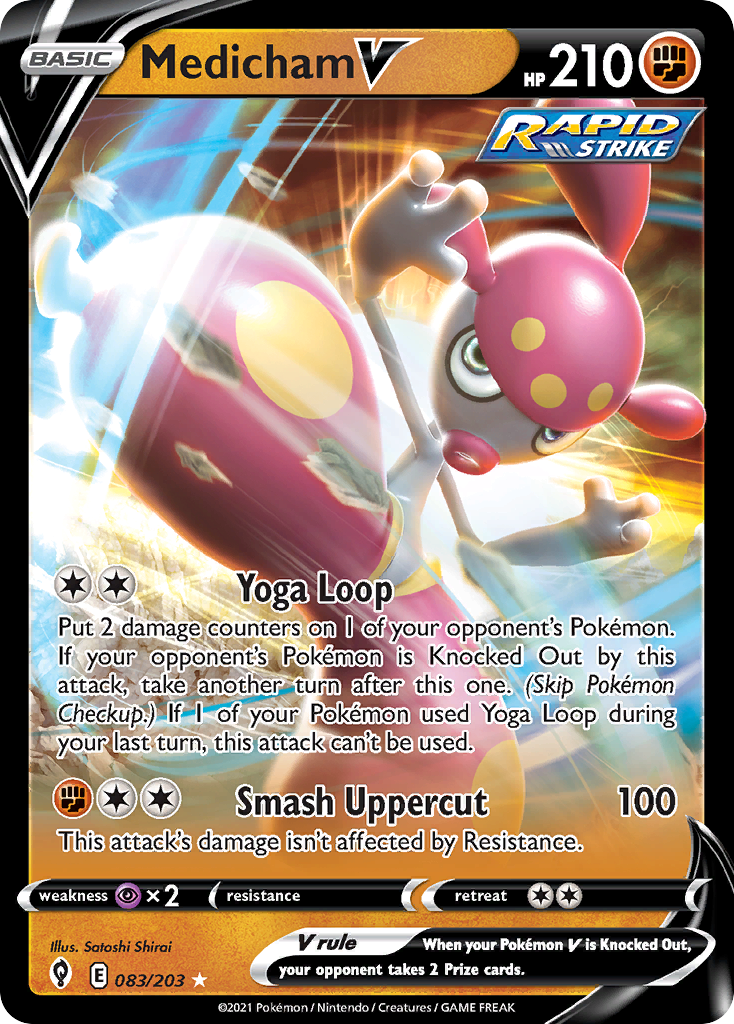 Medicham V 83/203 Evolving Skies English Pokemon card