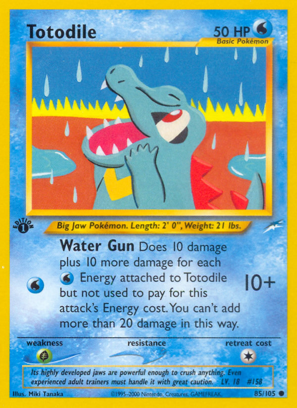 Totodile 85/105 Neo Destiny English Pokemon card