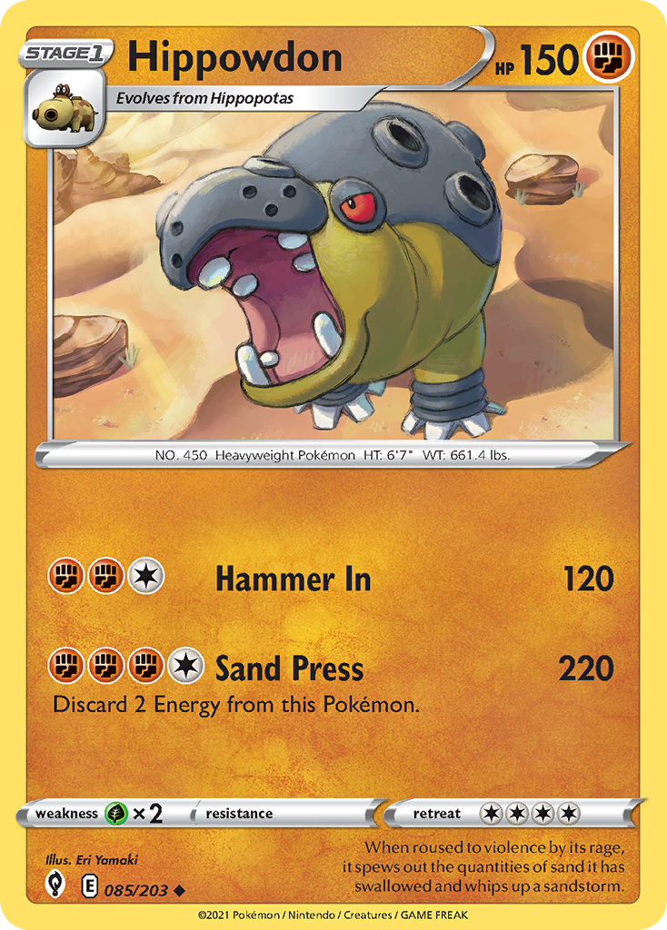 Hippowdon 85/203 Evolving Skies English Pokemon card