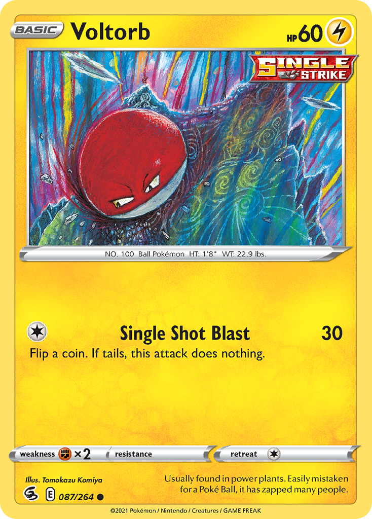 Voltorb 87/264 Fusion Strike English Pokémon card