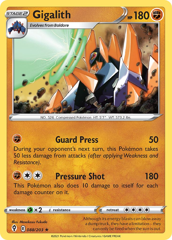 Gigalith 88/203 Evolving Skies English Pokemon card