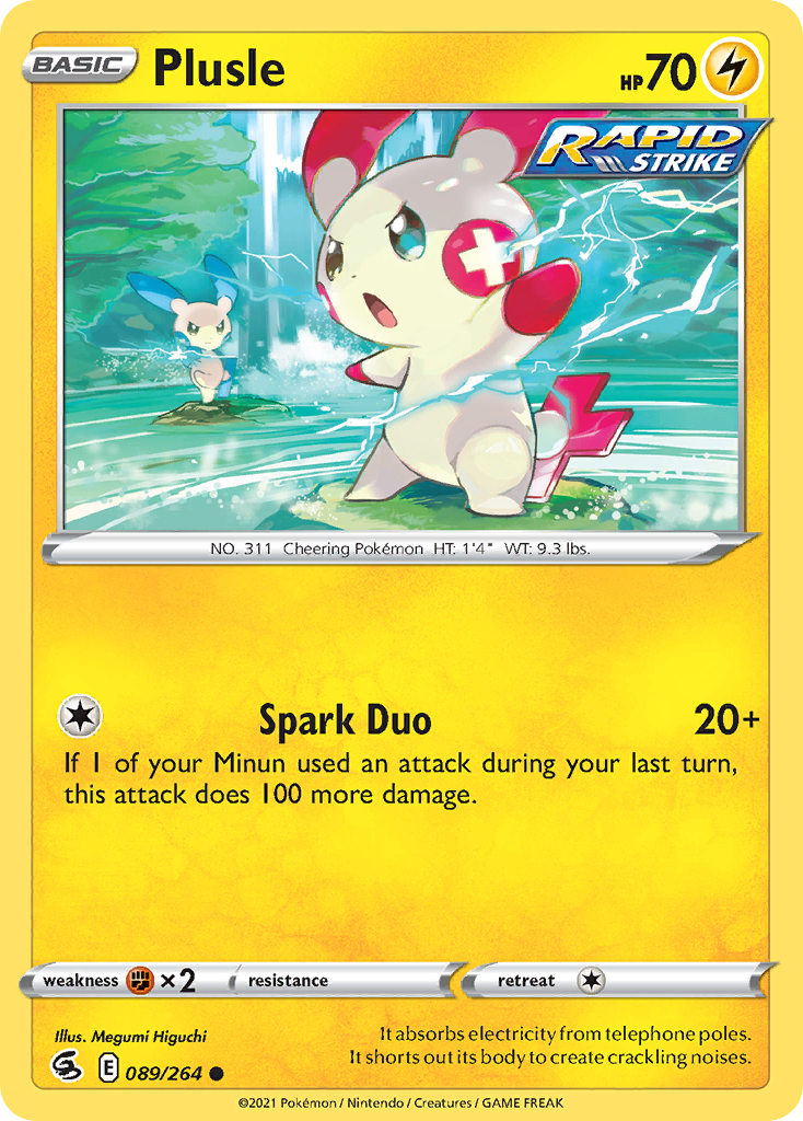 Plusle 89/264 Fusion Strike English Pokémon card