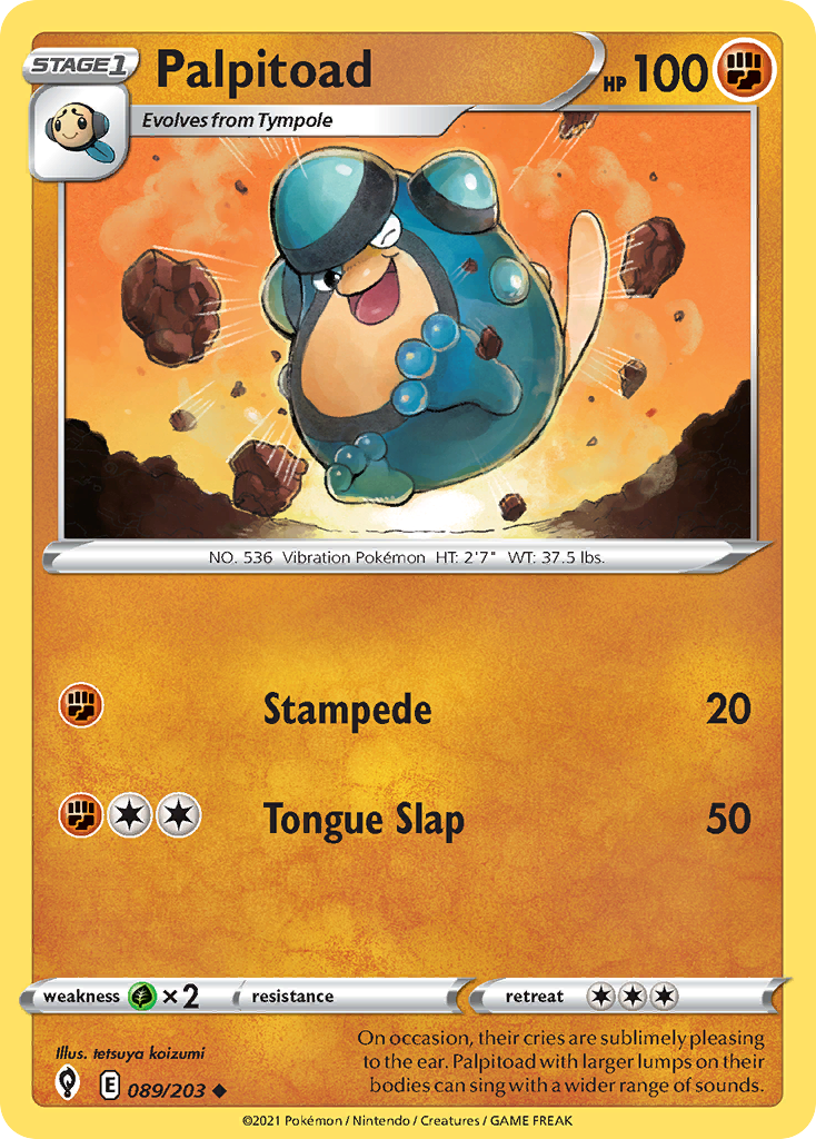 Palpitoad 89/203 Evolving Skies English Pokemon card