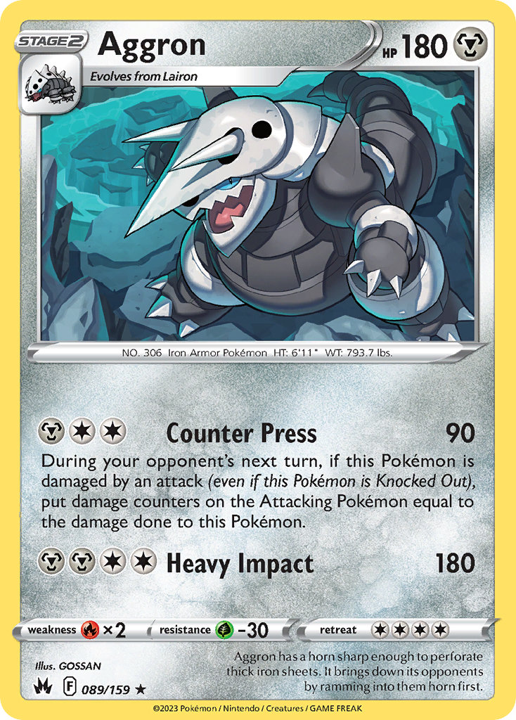 Aggron 89/159 Crown Zenith English card