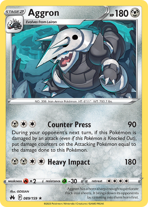 Aggron 89/159 Crown Zenith English Pokémon card