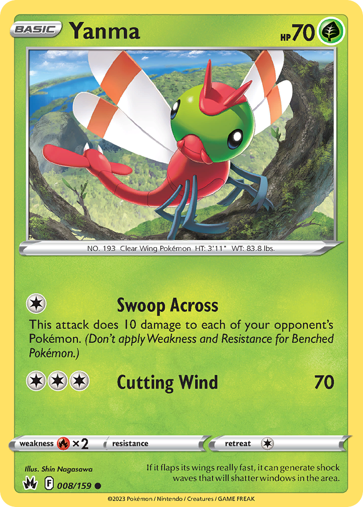 Yanma 8/159 Crown Zenith English Pokémon card