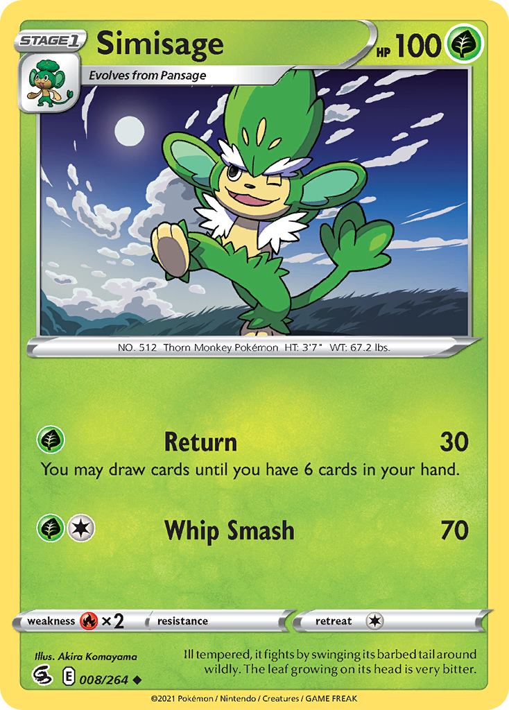 Simisage 8/264 Fusion Strike English Pokémon card