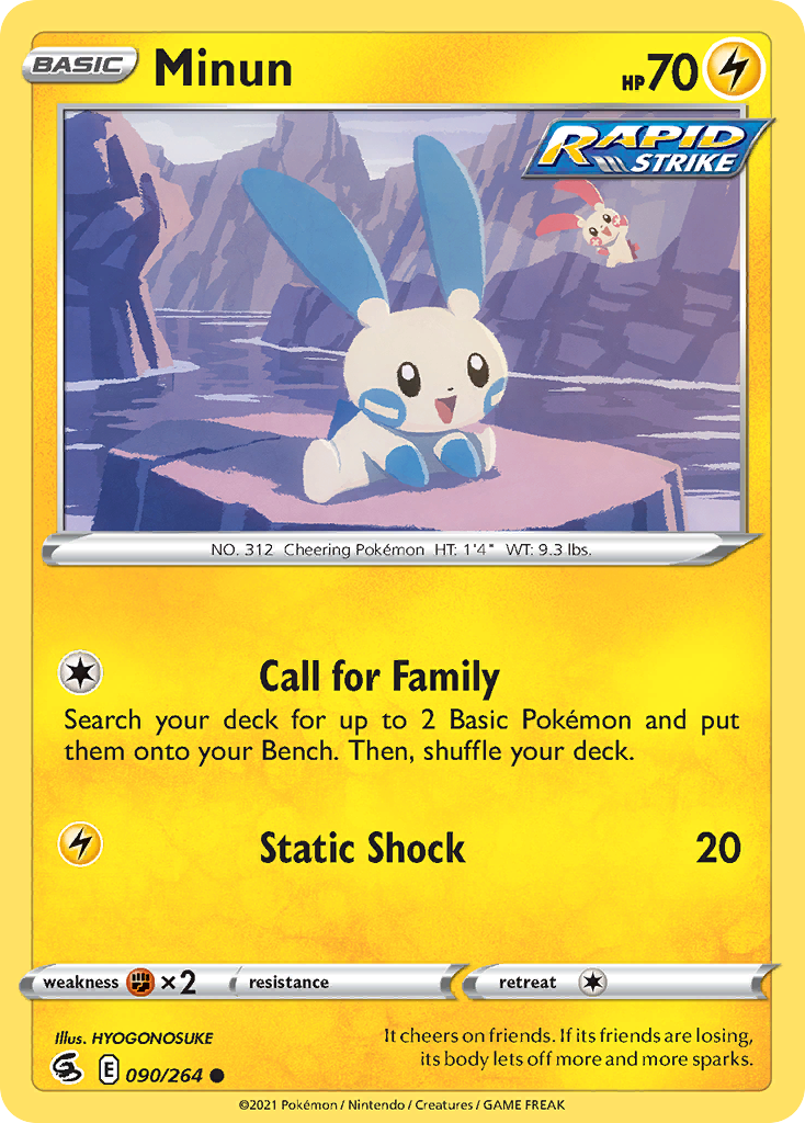 Minun 90/264 Fusion Strike English Pokémon card