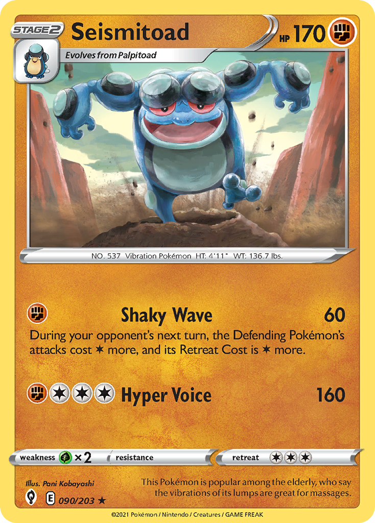 Seismitoad 90/203 Evolving Skies English Pokemon card