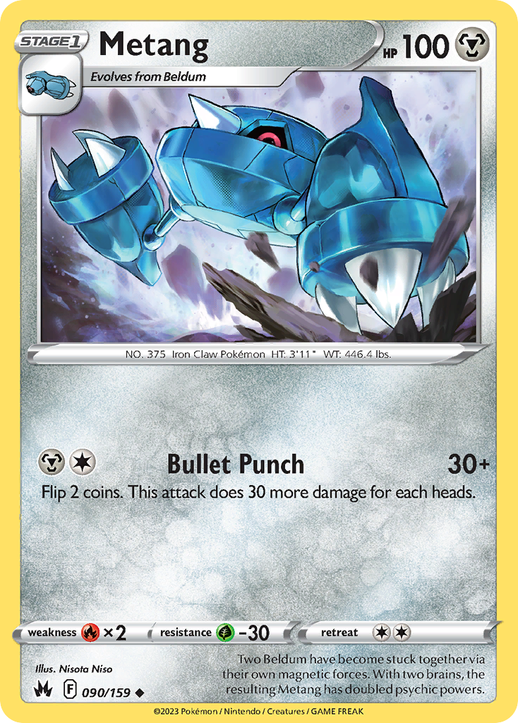 Metang 90/159 Crown Zenith English Pokémon card