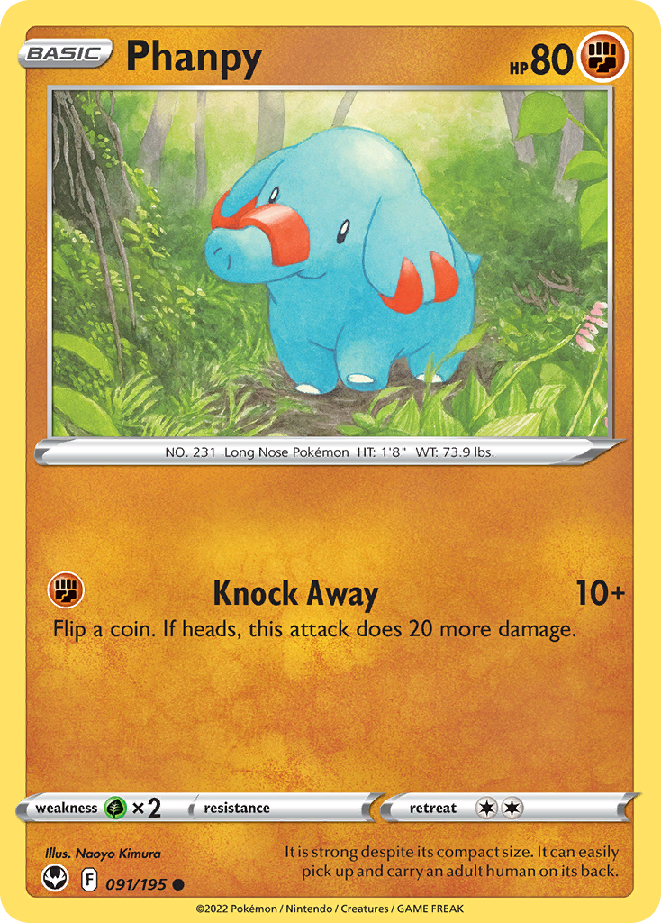 Phanpy 91/195 Silver Tempest English card