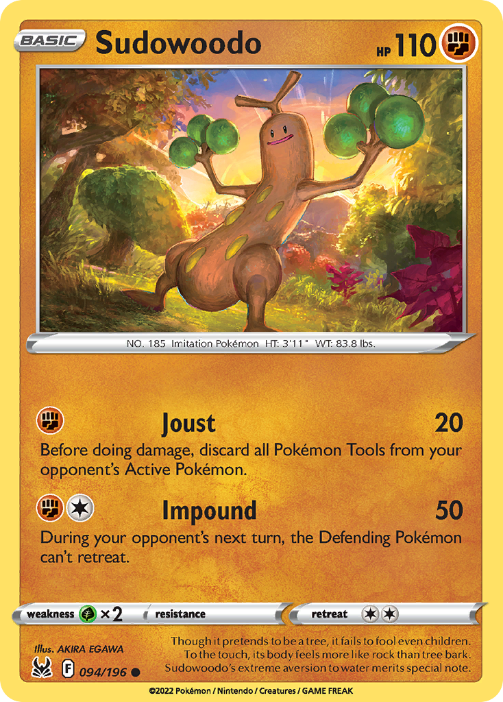 Sudowoodo 94/196 Lost Origin English Pokémon card