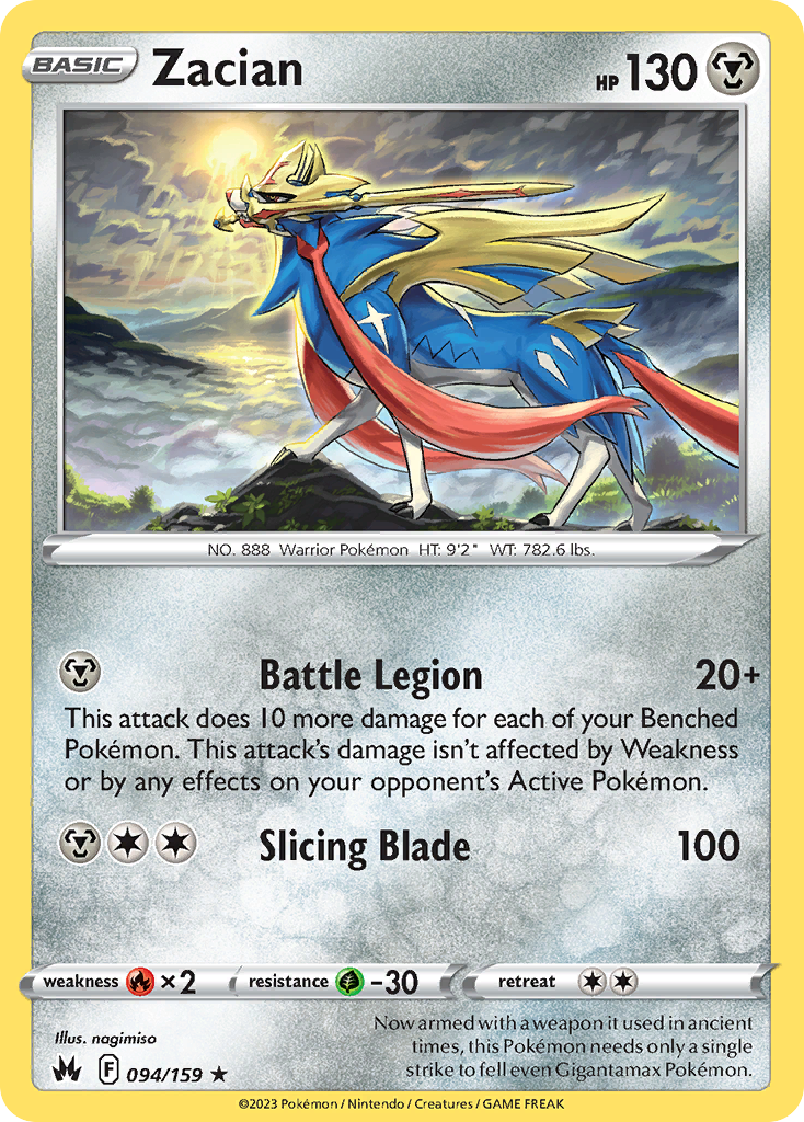 Zacian 94/159 Crown Zenith English Pokémon card
