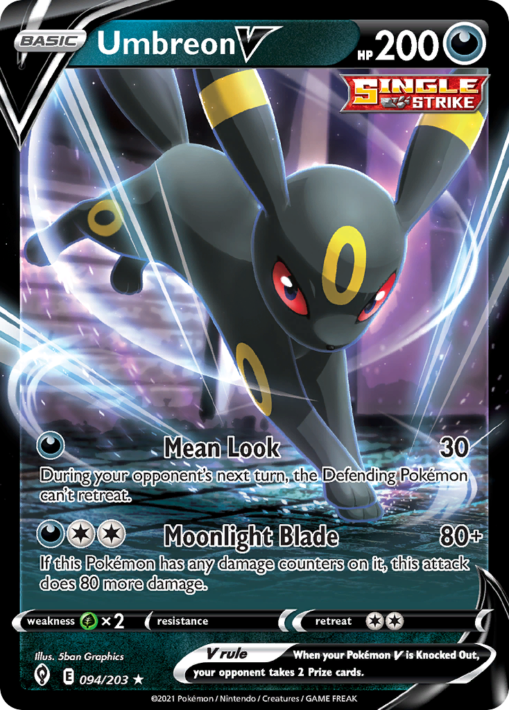 Umbreon V 94/203 Evolving Skies English Pokemon card