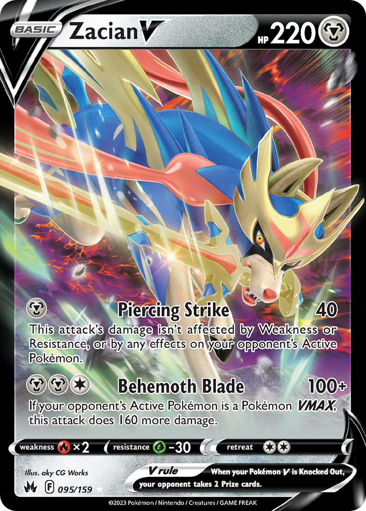 Zacian V 95/159 Crown Zenith English Pokémon card