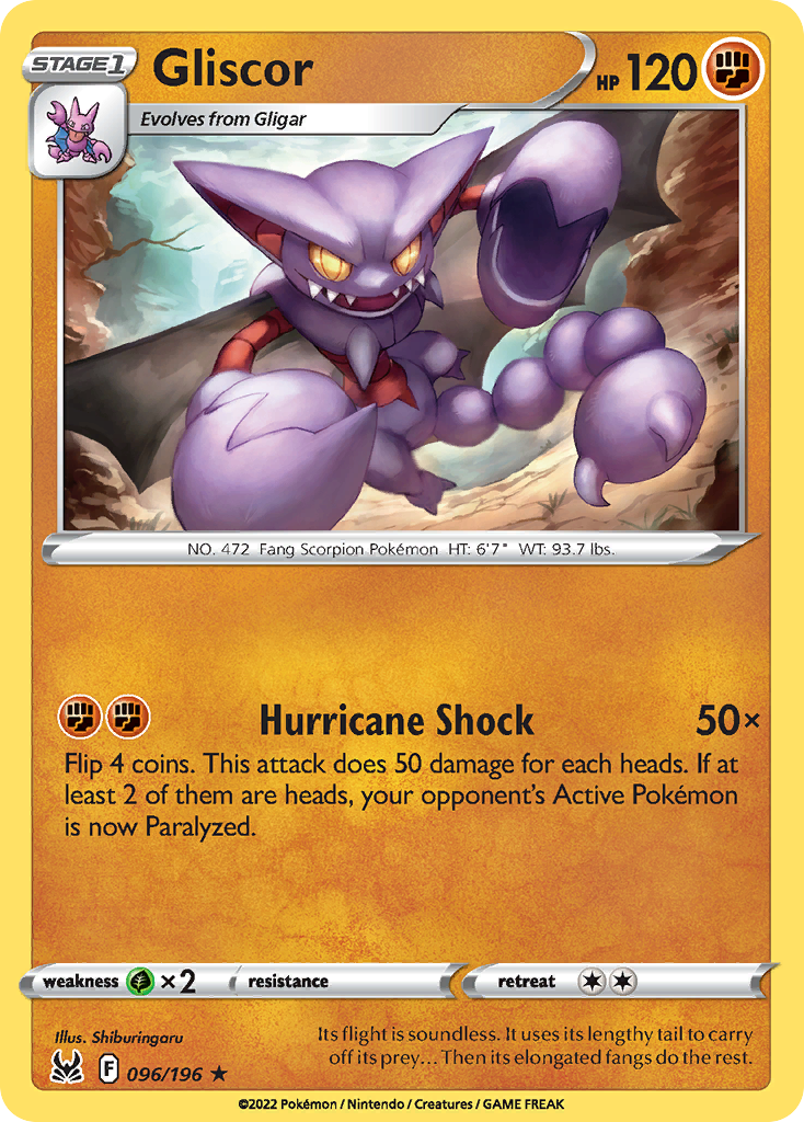 Gliscor 96/196 Lost Origin English Pokémon card
