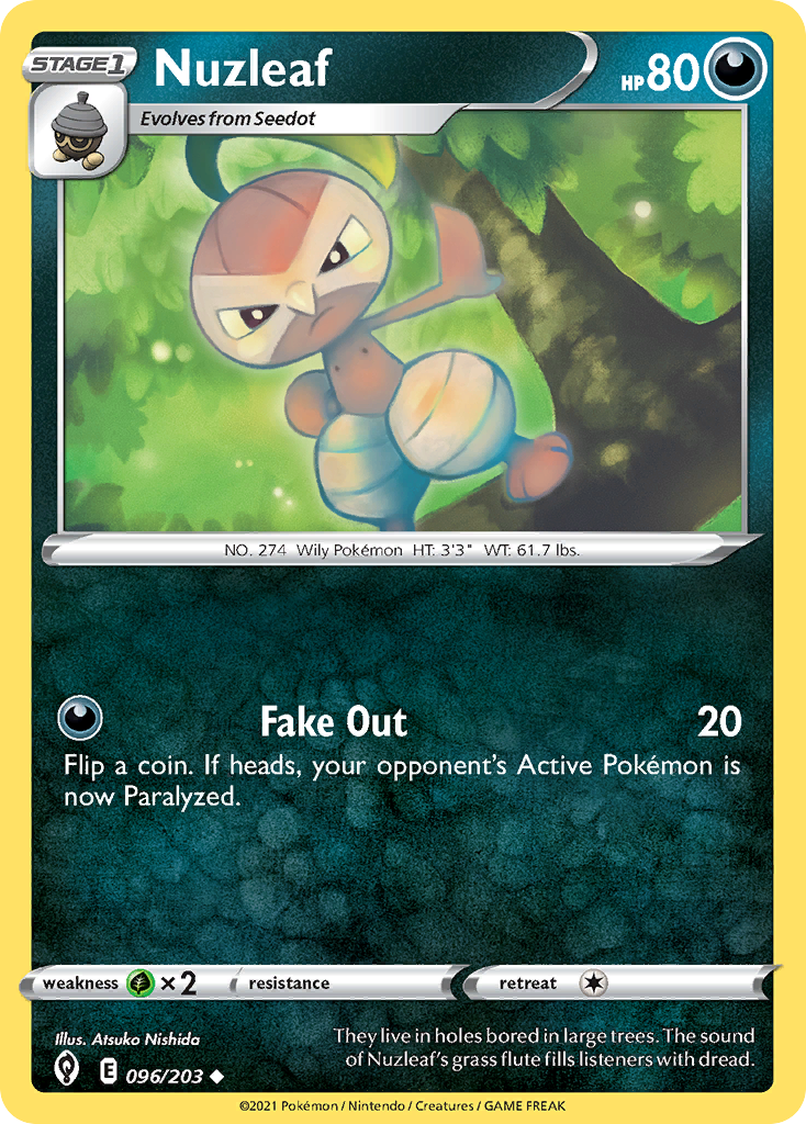Nuzleaf 96/203 Evolving Skies English Pokemon card