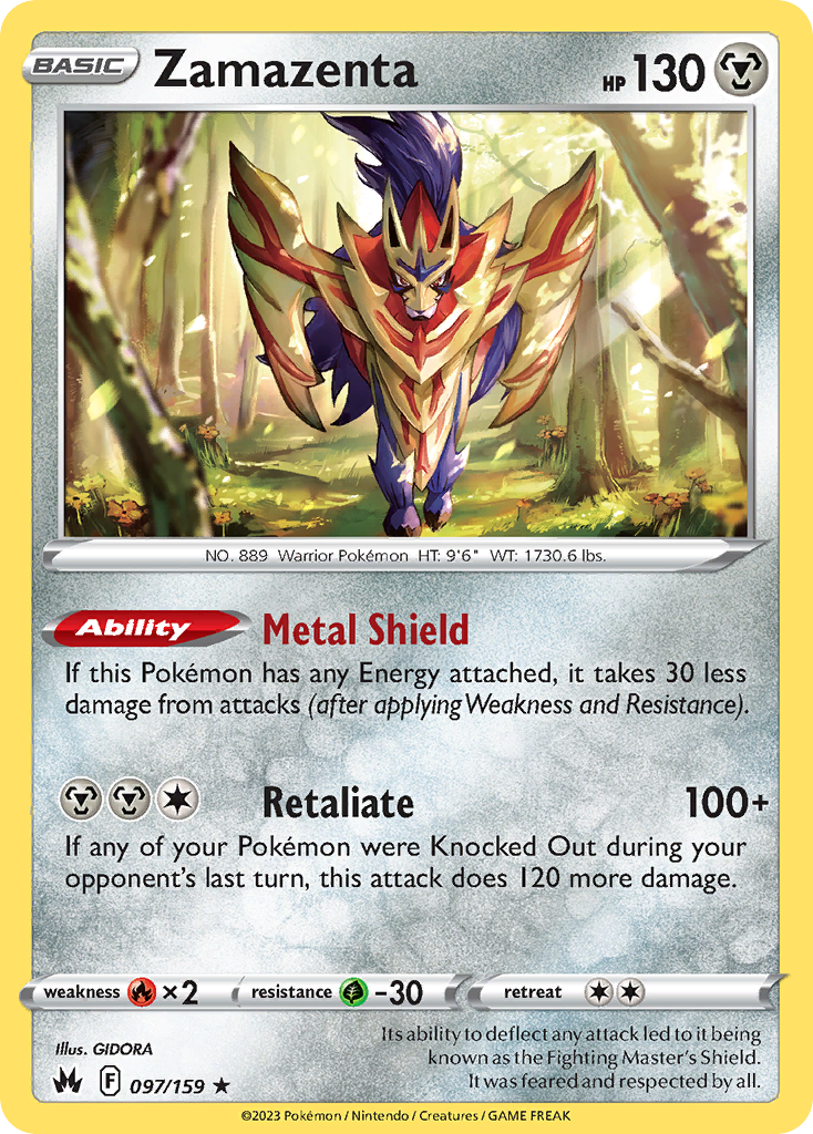 Zamazenta 97/159 Crown Zenith English card