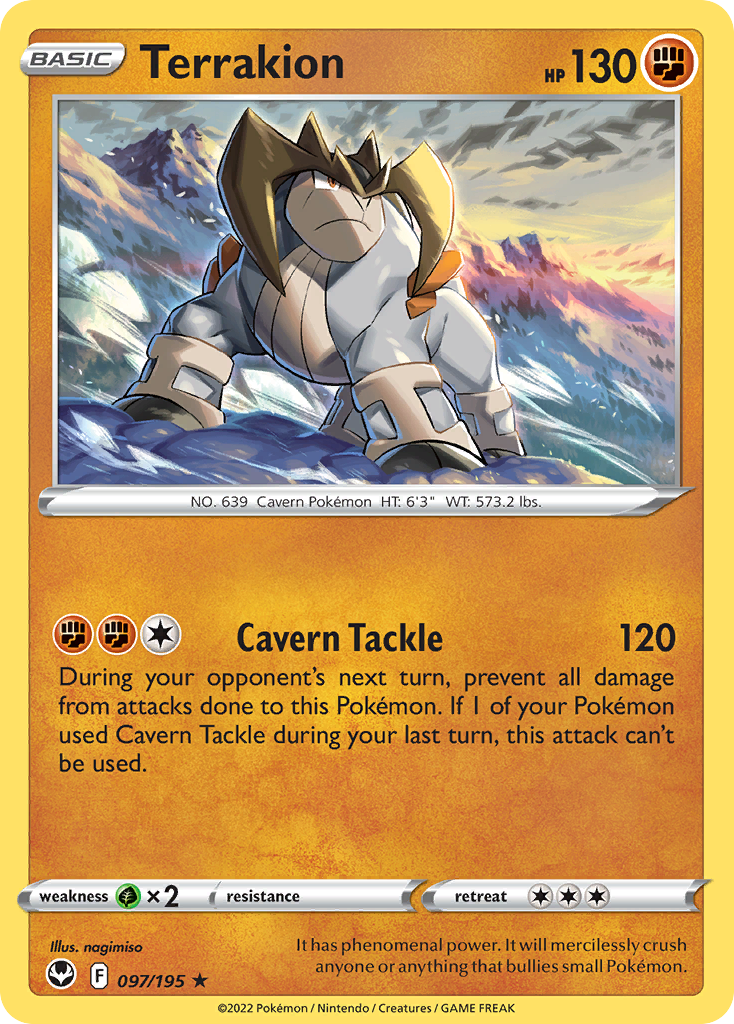 Terrakion 97/195 Silver Tempest English card