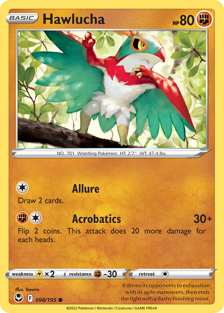 Hawlucha 98/195 Silver Tempest English card