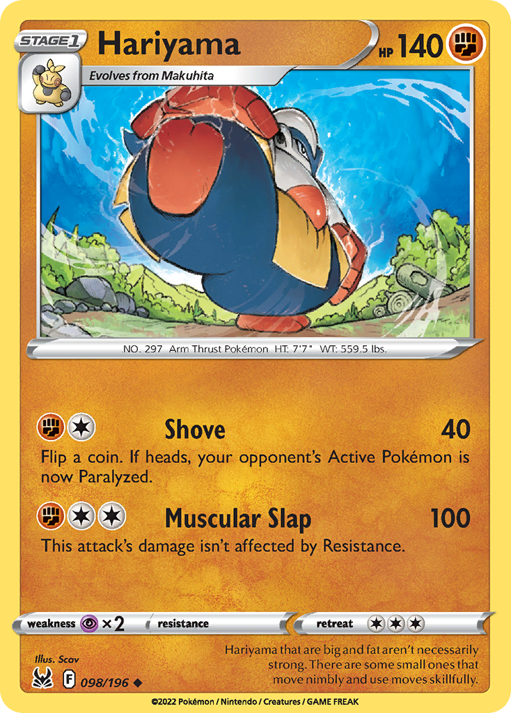 Hariyama 98/196 Lost Origin English Pokémon card