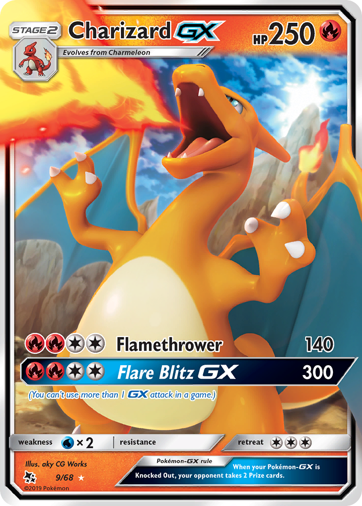 Charizard GX 9/68 Hidden Fates English Pokémon card