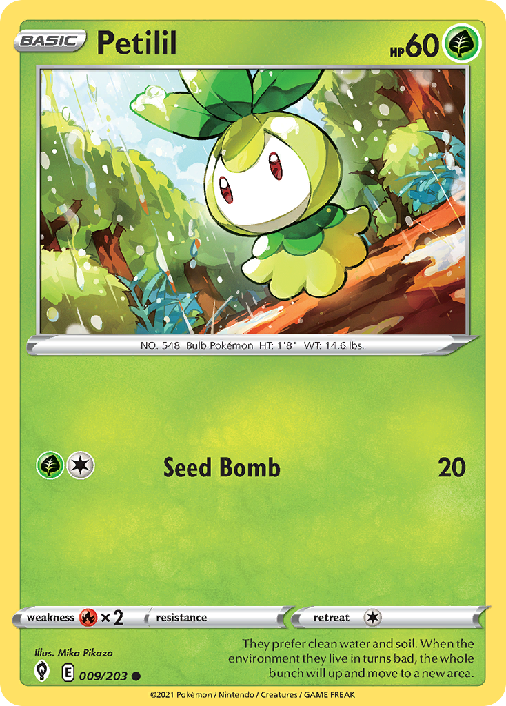 Petilil 9/203 Evolving Skies English Pokemon card