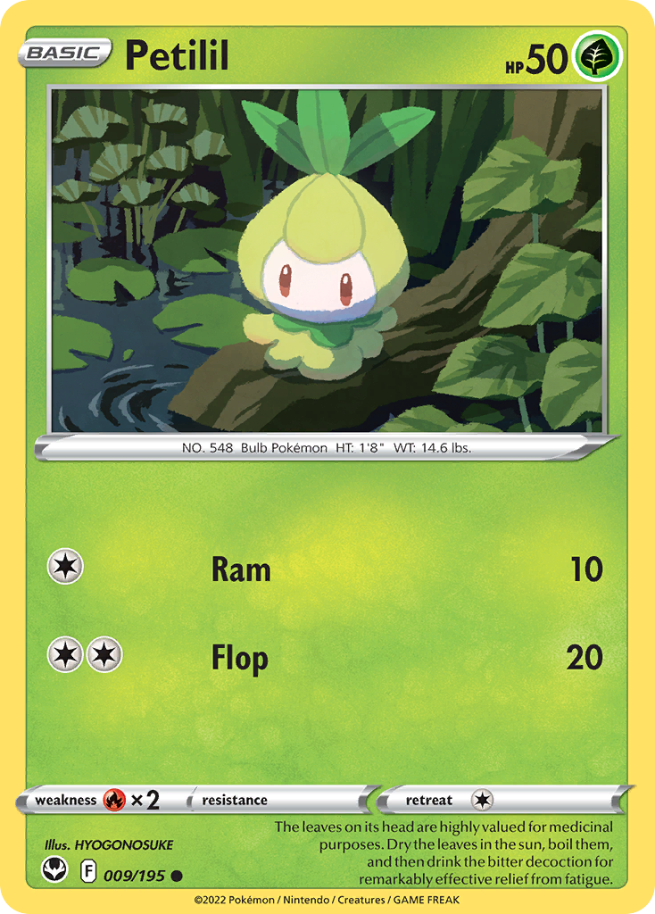 Petilil 9/195 Silver Tempest English card