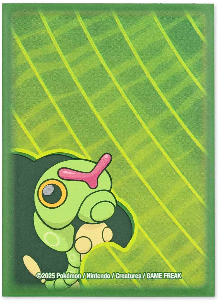 April 2025 Pokémon Center accessories — Caterpie Munch Time Sleeves — Pokémon TCG [EN] — FrostPeak Collectibles
