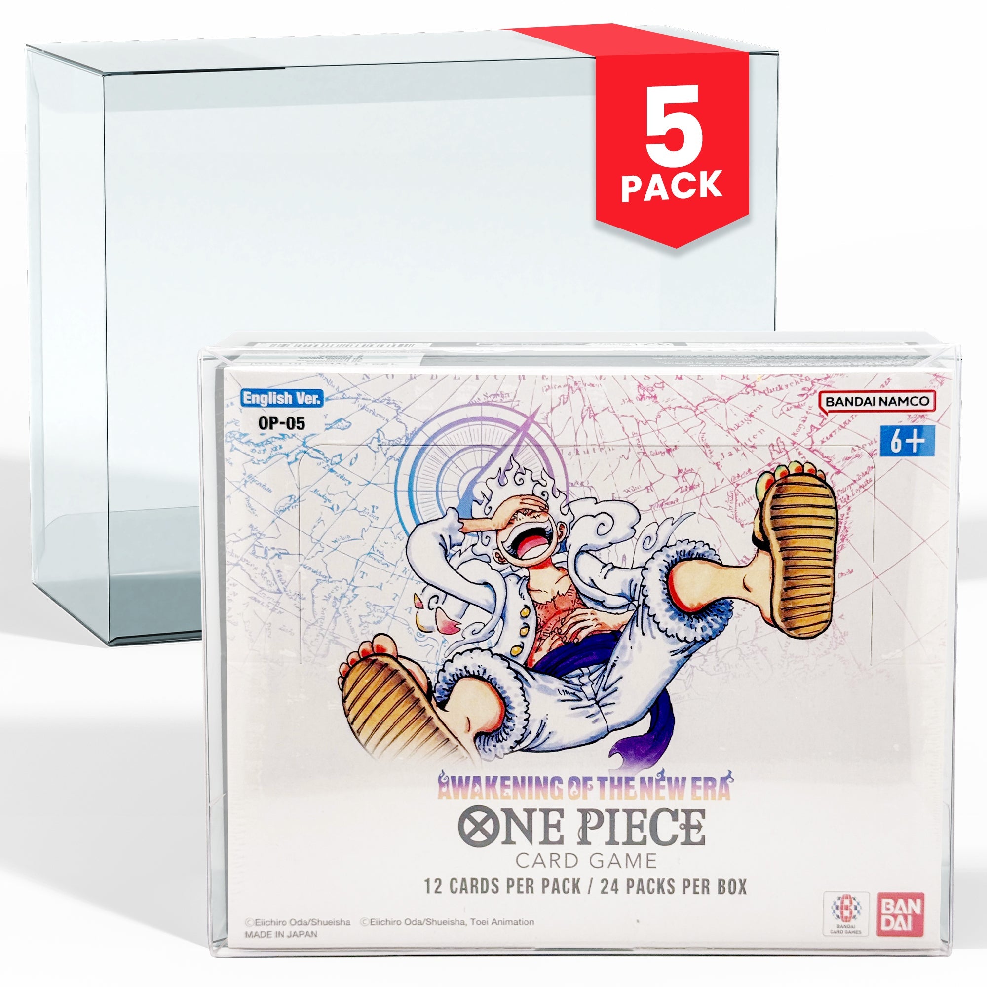 EVORETRO One Piece English Booster Box PET Protectors – Pack of 5 – exact product image