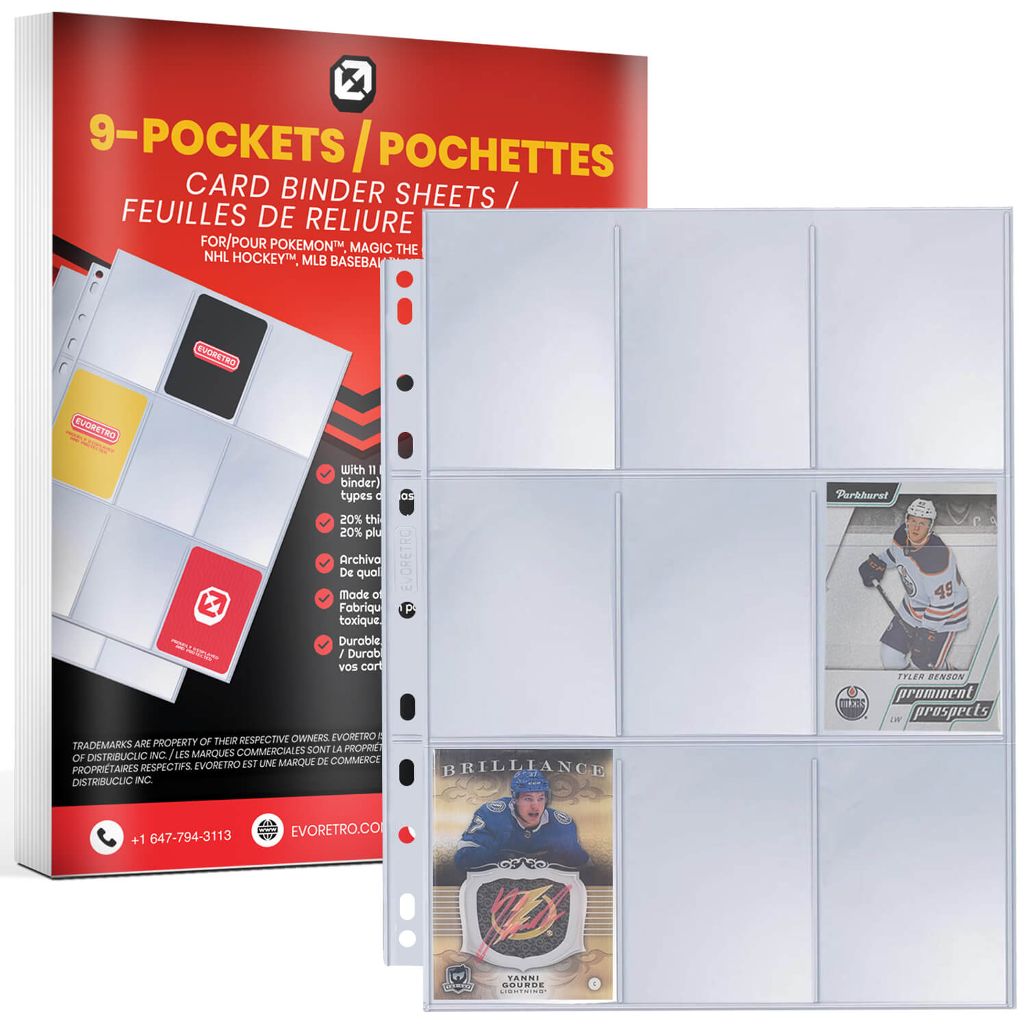 EVORETRO 9-Pocket Binder Pages – 40 Sheets – exact product image