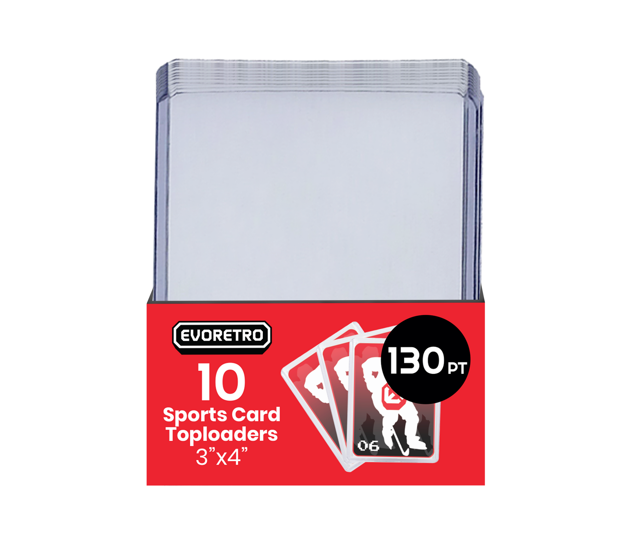 EVORETRO 130pt Toploaders – Pack of 10 – exact product image