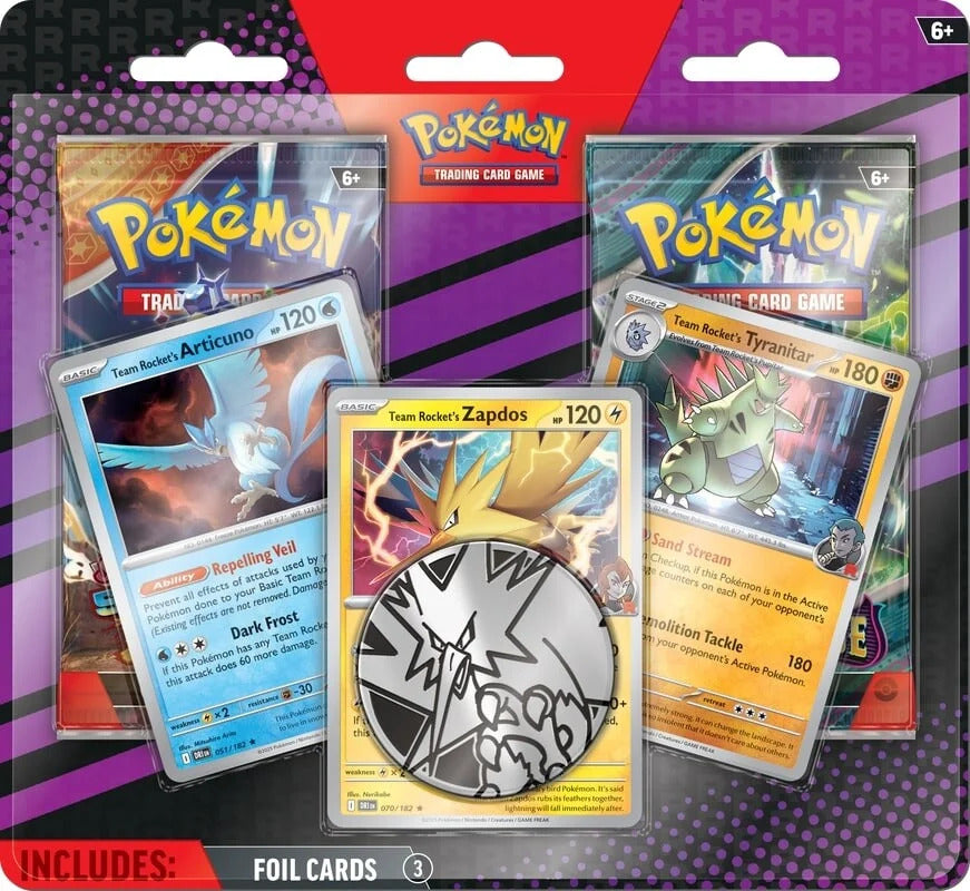 Enhanced 2-Pack Blister: Team Rocket's Articuno, Zapdos & Tyranitar — 2-Pack Blister English Pokémon TCG product
