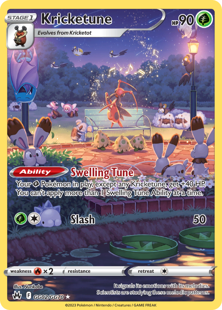 Kricketune GG02/GG70 Crown Zenith Galarian Gallery English Pokémon card