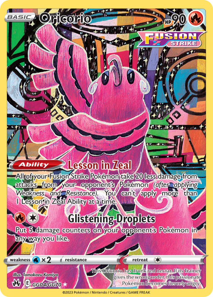 Oricorio GG04/GG70 Crown Zenith Galarian Gallery English Pokémon card