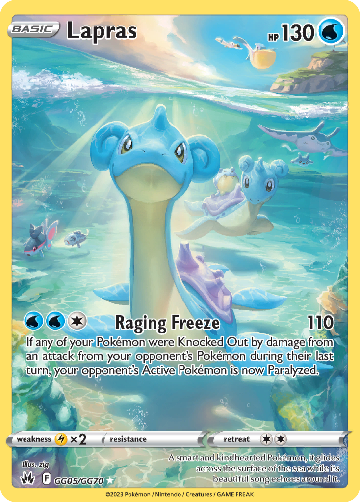 Lapras GG05/GG70 Crown Zenith Galarian Gallery English Pokémon card