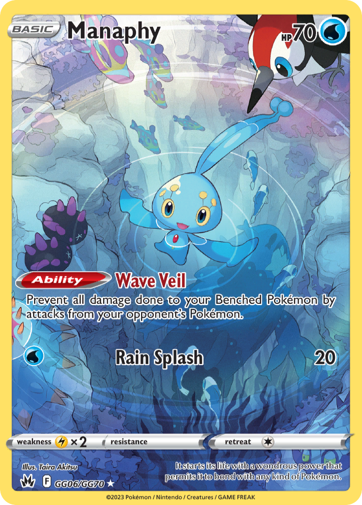 Manaphy GG06/GG70 Crown Zenith Galarian Gallery English Pokémon card