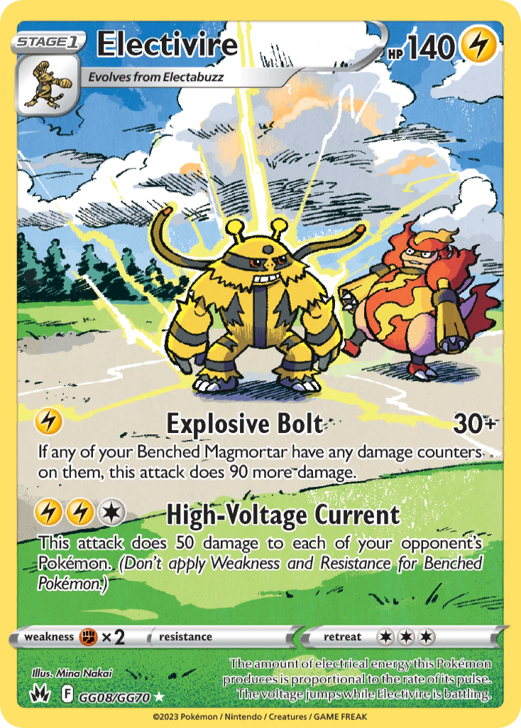 Electivire GG08/GG70 Crown Zenith Galarian Gallery English Pokémon card